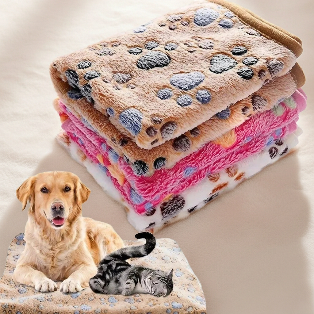 Cobertor estampado macio e fofo de alta qualidade para animais de estimação, tapete quente e confortável para cães e gatos