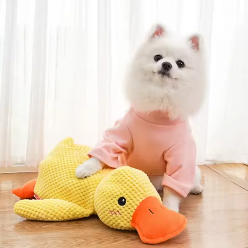 Brinquedo fofo para cachorro, pato pisoteador, resistente a mordidas, entretenimento interativo para cachorro, brinquedo de pelúcia antitédio para filhotes