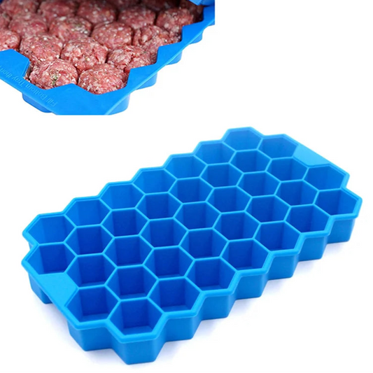 Molde de silicone para almôndegas com 37 grades e tampa, acessórios de cozinha