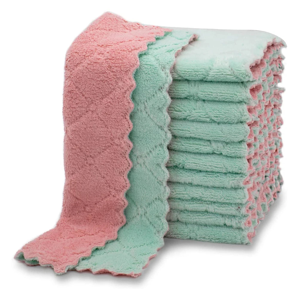 Panos de prato de cozinha super absorventes, antiaderentes, laváveis, secagem rápida - 10 peças