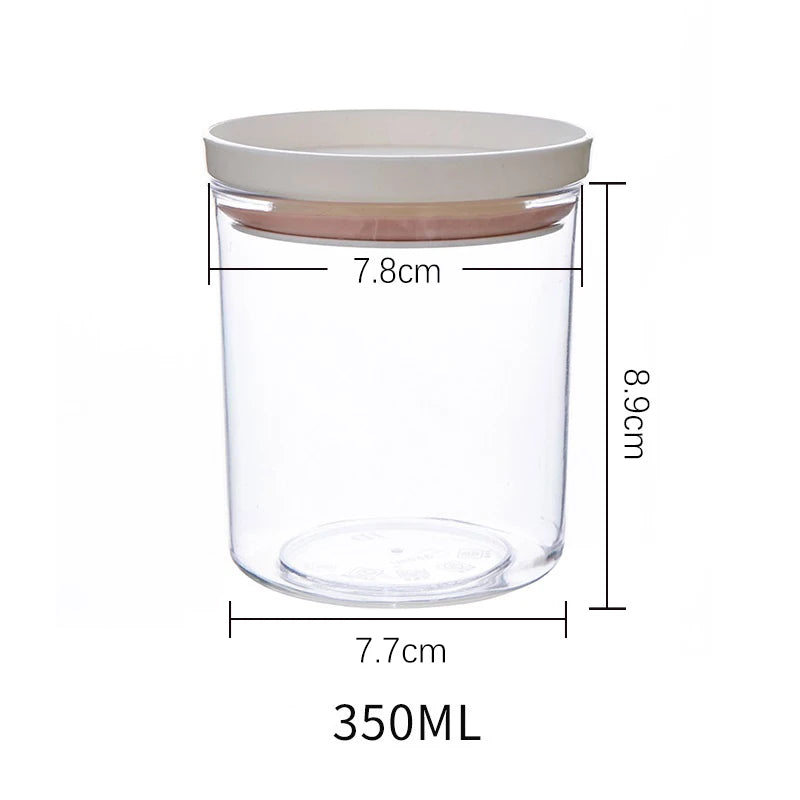 Pote selado para armazenamento de cozinha, recipiente transparente de qualidade alimentar, pote para armazenamento de grãos diversos