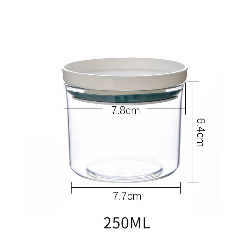 Pote selado para armazenamento de cozinha, recipiente transparente de qualidade alimentar, pote para armazenamento de grãos diversos