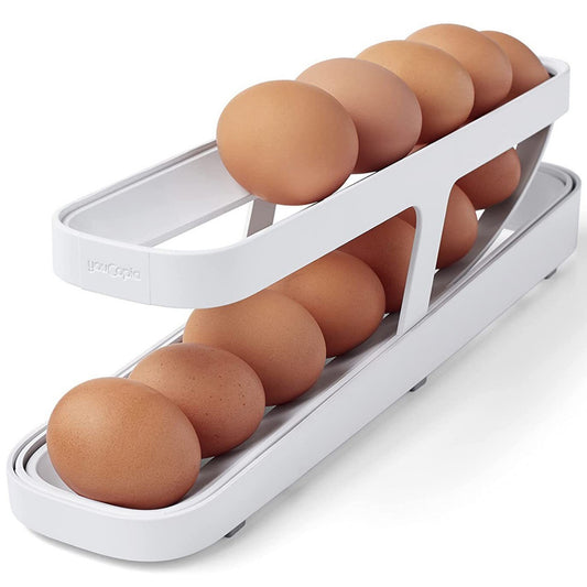Suporte para armazenamento de ovos, dispensador de ovos rolldown, caixa de ovos prática