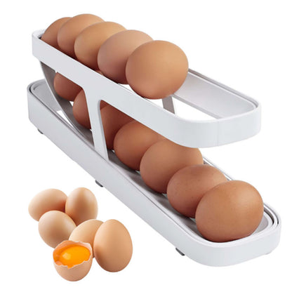 Suporte para armazenamento de ovos, dispensador de ovos rolldown, caixa de ovos prática