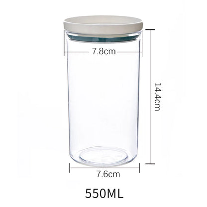 Pote selado para armazenamento de cozinha, recipiente transparente de qualidade alimentar, pote para armazenamento de grãos diversos