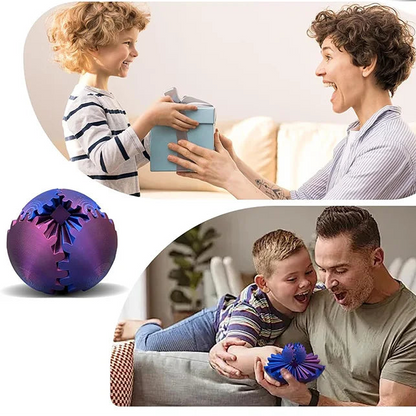 Bola de engrenagem 3D para Autismo - bola de rotação ou cubo de alívio do estresse, autismo, ansiedade, atividade de relaxamento para adultos e crianças.