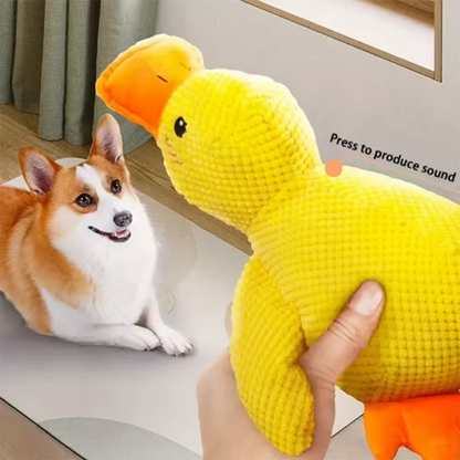 Brinquedo fofo para cachorro, pato pisoteador, resistente a mordidas, entretenimento interativo para cachorro, brinquedo de pelúcia antitédio para filhotes