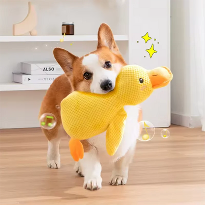Brinquedo fofo para cachorro, pato pisoteador, resistente a mordidas, entretenimento interativo para cachorro, brinquedo de pelúcia antitédio para filhotes