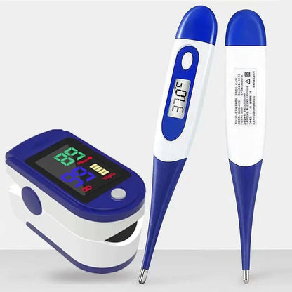 Oxímetro com clipe de dedo, termômetro eletrônico medição de temperatura da axila, oral, uso doméstico, adultos e crianças