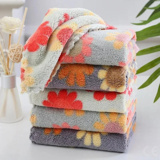 Panos de limpeza de cozinha, panos de prato macios e absorventes, lã coral, girassol, toalhas de limpeza, panos de limpeza doméstica 30x30 cm - 4 peças