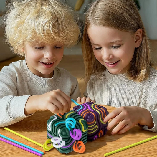 Placa de atividade sensorial 3D para Autismo - cubo de silicone - brinquedos calmante, alívio da ansiedade e do estresse para crianças e adultos.