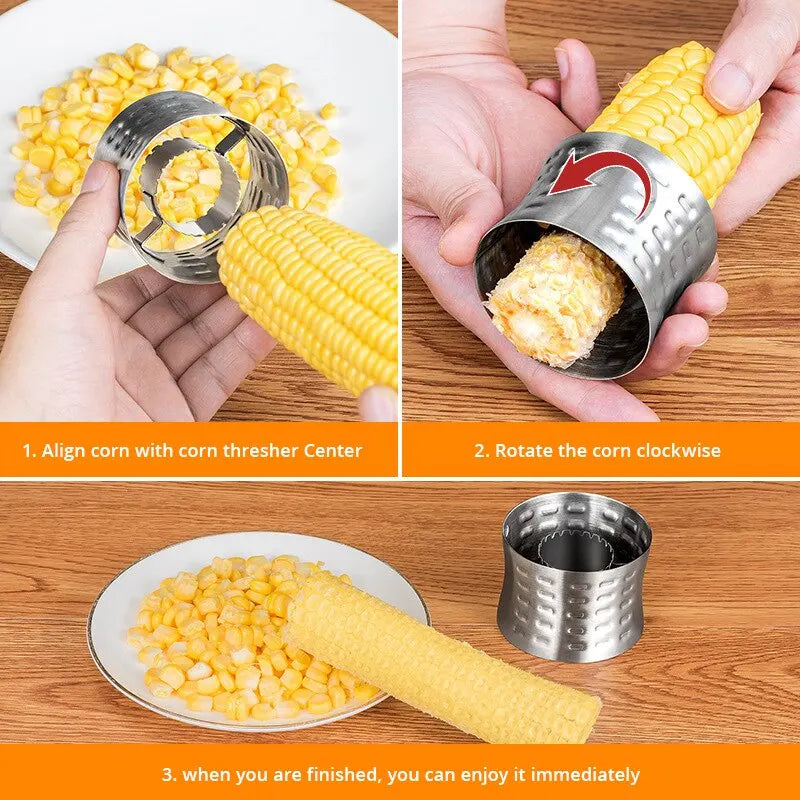 Descascador de espigas de milho de aço inoxidável - Utensílios de cozinha - 1 peça