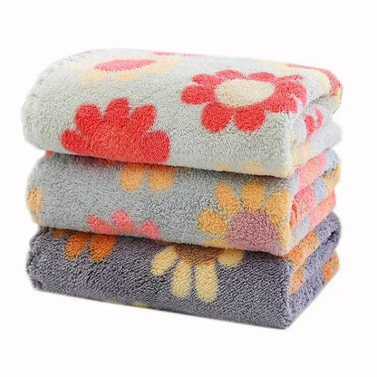 Panos de limpeza de cozinha, panos de prato macios e absorventes, lã coral, girassol, toalhas de limpeza, panos de limpeza doméstica 30x30 cm - 4 peças