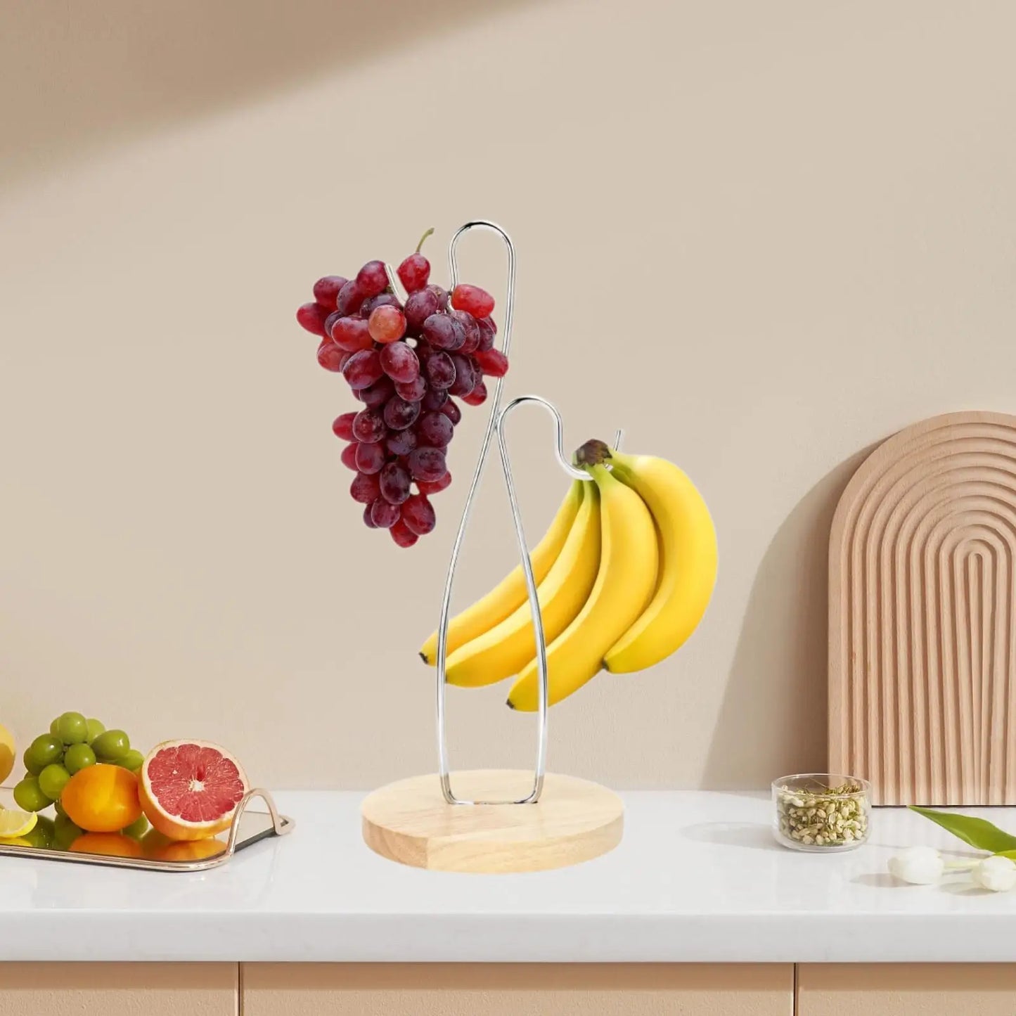 Suporte para banana, árvore de banana resistente, mantém as bananas frescas, display de armazenamento, cabide de banana moderno, gancho de banana para balcão de cozinha