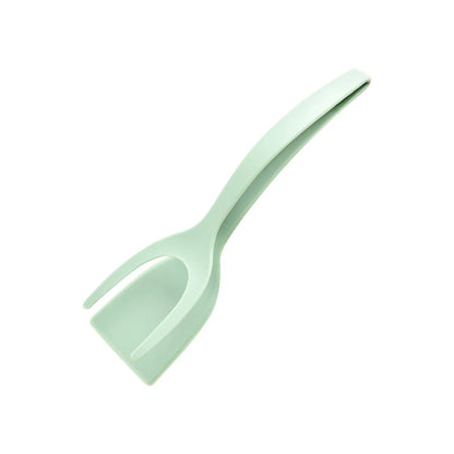 Nova espátula 2 em 1 com pegador, espátula para virar ovos, revestimento antiaderente de nylon, ferramenta para fazer panquecas, peixes, torradas e omeletes
