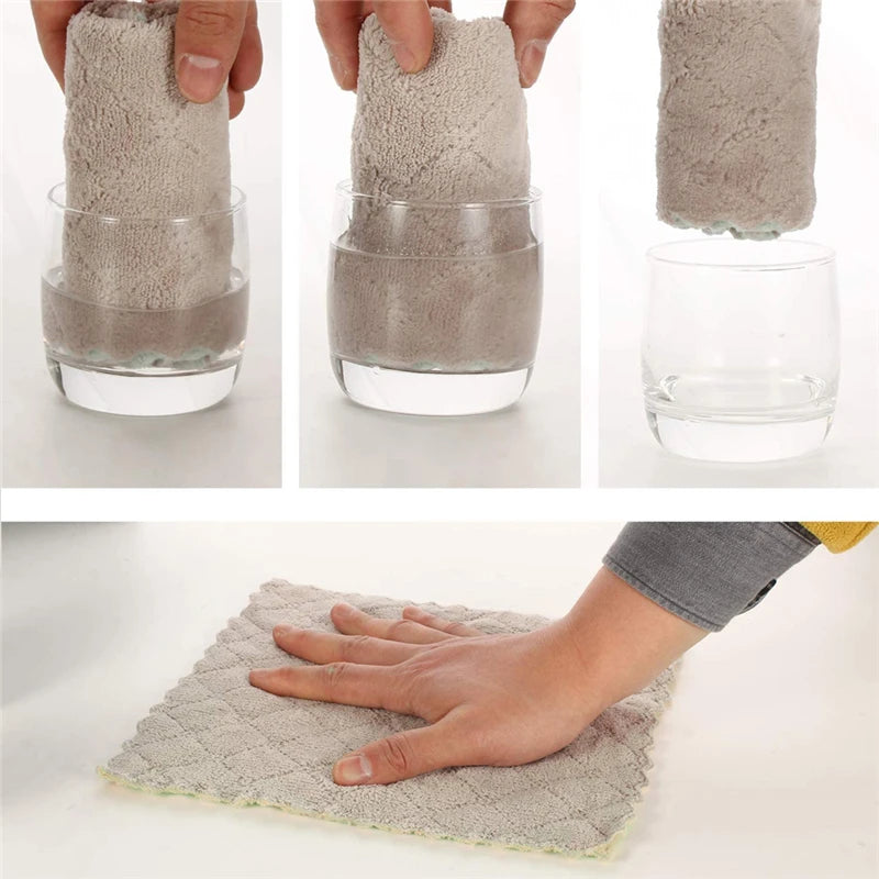 Panos de prato de cozinha super absorventes, antiaderentes, laváveis, secagem rápida - 10 peças