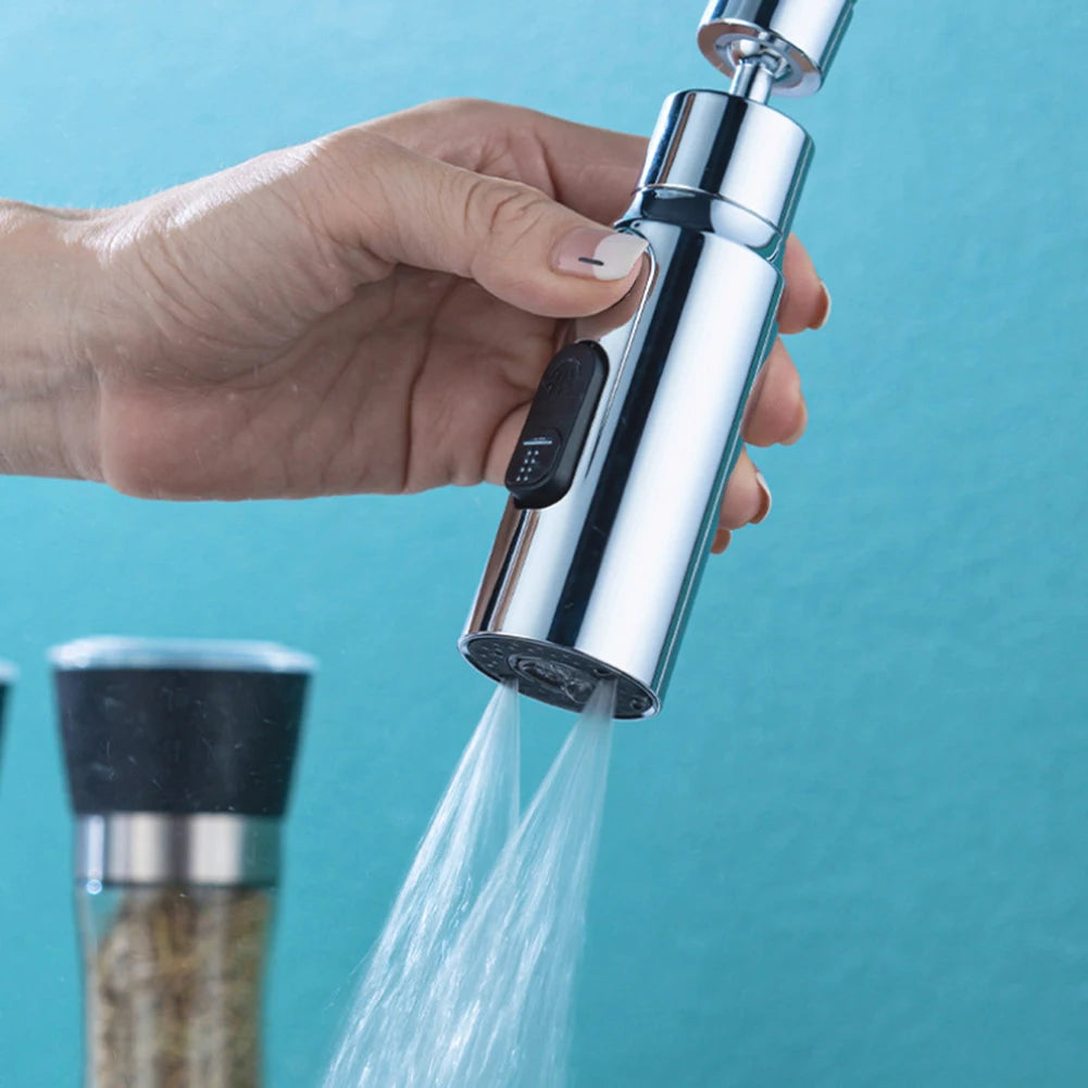 Extensor de torneira giratório de 360 graus, arejador de torneira de cozinha, 3 modos, extensor de torneira de pia, bico de torneira de economia de água para pia
