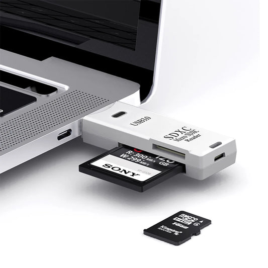 Leitor de cartão USB 3.0 2 em 1, leitor de cartão Micro TF SD, adaptador USB, leitor de cartão de memória TF de alta velocidade para PC