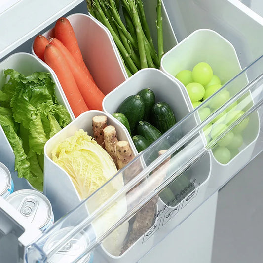 Caixas organizadoras para armazenamento de alimentos, suporte para artigos diversos, abertura inclinada, classificação, armazenamento de plástico para geladeira