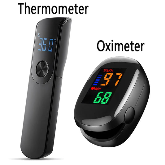Termômetro infravermelho digital para febre, temperatura corporal sem contato, para crianças e adultos, mini oxímetro, ferramenta de oxigênio no sangue
