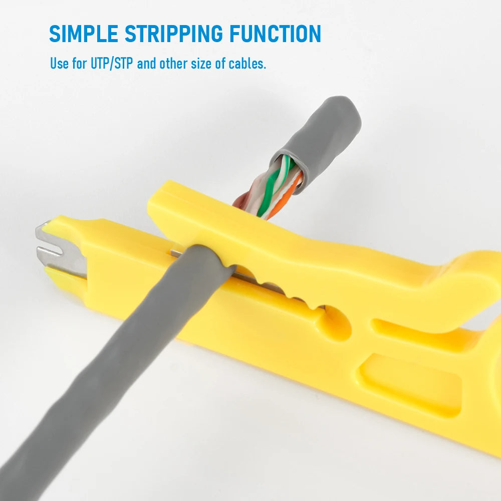 Conjunto de ferramentas para crimpagem de LAN RJ45, descascador de cabos Ethernet, ferramenta de perfuração, conectores RJ45 RJ11, conjunto de reparo de cabos 12 em 1