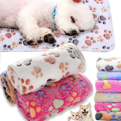 Cobertor estampado macio e fofo de alta qualidade para animais de estimação, tapete quente e confortável para cães e gatos