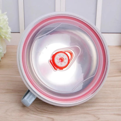 Tigela de aço inoxidável com alça de cor sólida anti-escaldante para misturar macarrão instantâneo, utensílios de cozinha, acessório para alimentos - 1 peça