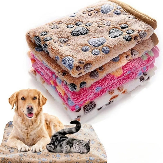 Cobertor estampado macio e fofo de alta qualidade para animais de estimação, tapete quente e confortável para cães e gatos
