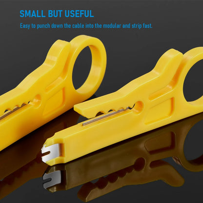Conjunto de ferramentas para crimpagem de LAN RJ45, descascador de cabos Ethernet, ferramenta de perfuração, conectores RJ45 RJ11, conjunto de reparo de cabos 12 em 1