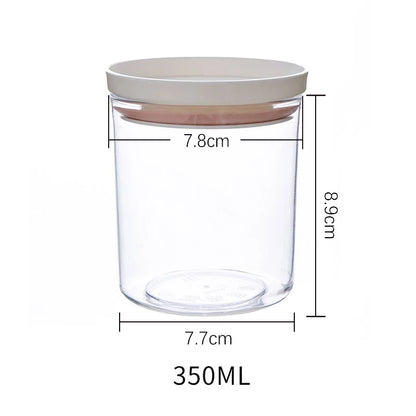 Pote selado para armazenamento de cozinha, recipiente transparente de qualidade alimentar, pote para armazenamento de grãos diversos