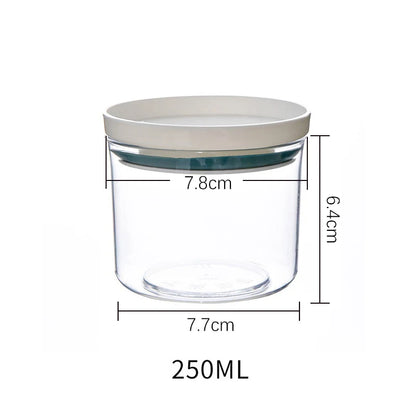 Pote selado para armazenamento de cozinha, recipiente transparente de qualidade alimentar, pote para armazenamento de grãos diversos