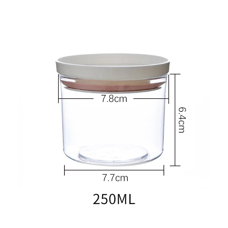 Pote selado para armazenamento de cozinha, recipiente transparente de qualidade alimentar, pote para armazenamento de grãos diversos