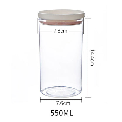 Pote selado para armazenamento de cozinha, recipiente transparente de qualidade alimentar, pote para armazenamento de grãos diversos