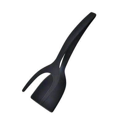 Nova espátula 2 em 1 com pegador, espátula para virar ovos, revestimento antiaderente de nylon, ferramenta para fazer panquecas, peixes, torradas e omeletes