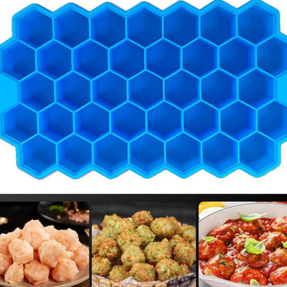 Molde de silicone para almôndegas com 37 grades e tampa, acessórios de cozinha