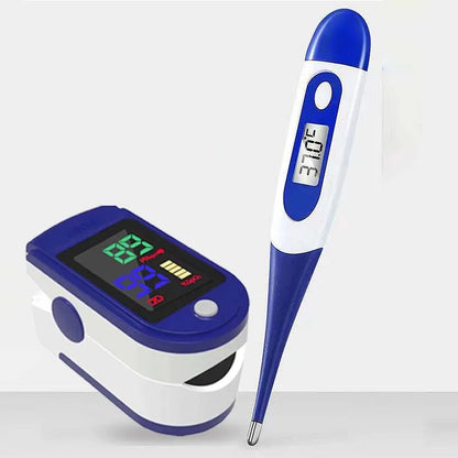 Oxímetro com clipe de dedo, termômetro eletrônico medição de temperatura da axila, oral, uso doméstico, adultos e crianças