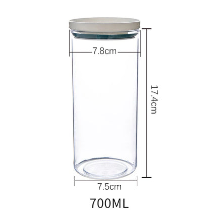 Pote selado para armazenamento de cozinha, recipiente transparente de qualidade alimentar, pote para armazenamento de grãos diversos