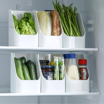 Caixas organizadoras para armazenamento de alimentos, suporte para artigos diversos, abertura inclinada, classificação, armazenamento de plástico para geladeira
